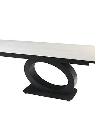Стол ovidio ceramic 160(240)*90 белый дуб/черный каркас