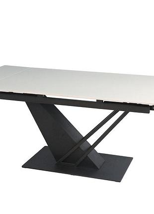 Стол fernando ceramic 140(200)*90 бежевый/черный