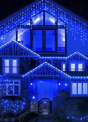 Світлодіодна світлова завіса 300 led світлодіодних сосуль для вулиці, синього кольору lks-300-n 500