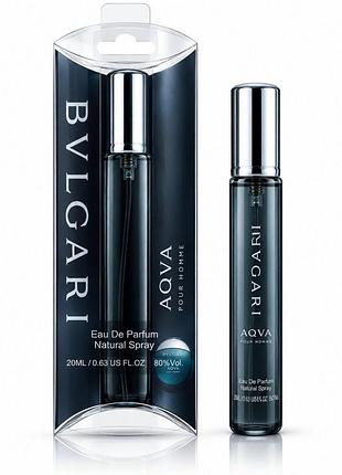 Чоловічі міні парфуми-ручка 20 мл в стилі bvlgari aqva pour homme — свіжий морський водно-цитрусовий аромат