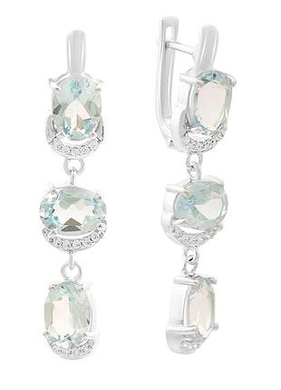 Серебряные серьги высокогокачества с натуральным топазом 8.922ct (2167839)