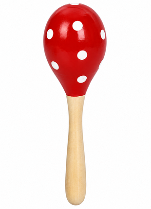 Дерев'яна дитяча іграшка "маракас" md 0029(red) 20х6х6 см