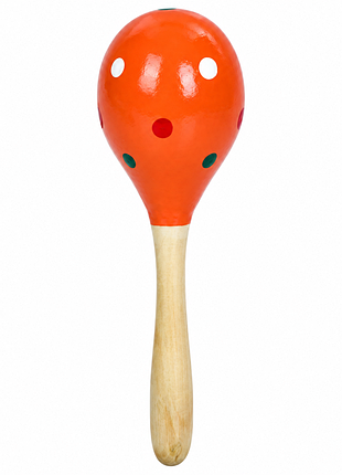 Дерев'яна дитяча іграшка "маракас" md 0029(orange) 20х6х6 см
