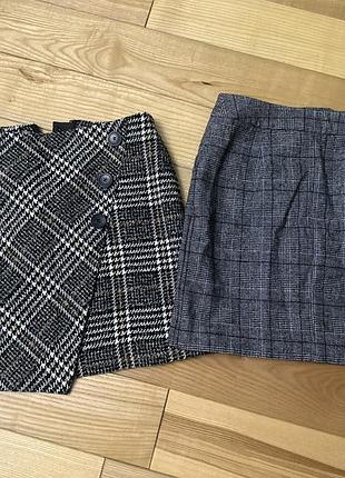 Теплые юбки m&s george в клетку