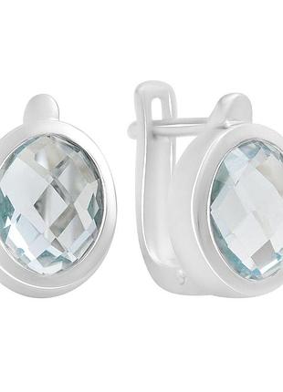 Серебряные серьги высокогокачества с натуральным топазом 6.053ct (2206941)