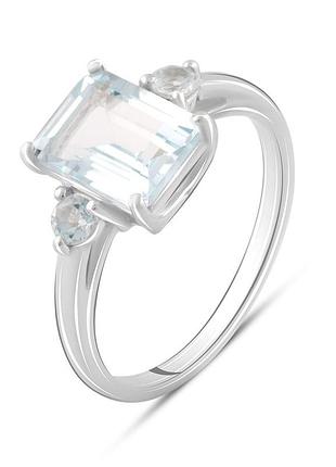 Серебряное кольцо высокогокачества с натуральным топазом 2.85ct, вес изделия 2,48 гр (2089490) 17 размер