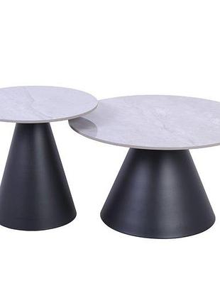 Журнальный столик alaska серый глянец/черный (к-кт)
