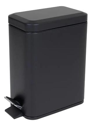 Ведро для мусора с плавным закрытием прямоугольное zerix sansa-tc0105 black 5 л (цвет черный) (zx5894)