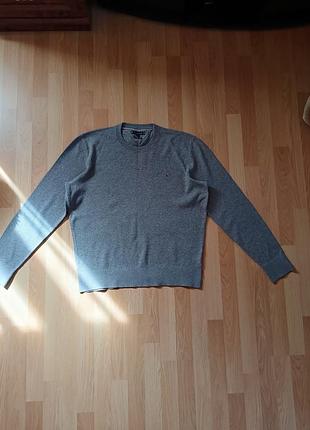 Базовый мужской трендовый серый джемпер tommy hilfiger