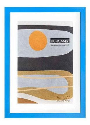 Рамка 21*29,7см а4, оргскло, синя пластик bm.0908 тм buromax
