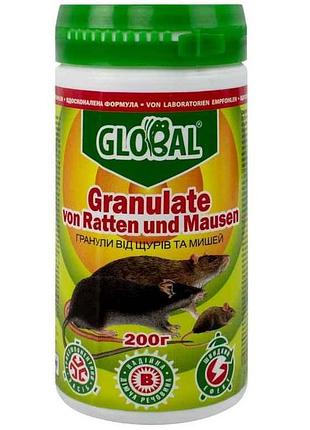 Яд в гранулах 200г от грызунов (банка) тм global
