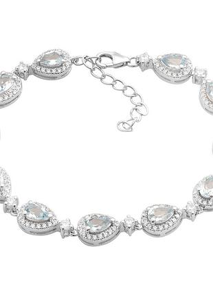 Серебряный браслет высокогокачества с натуральным топазом 7.97ct, вес изделия 10,73 гр (2205623) 1720 размер