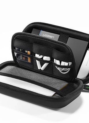 Органайзер для павербанка, зарядки кабелей ugreen lp128 hard disk storage bag large size.