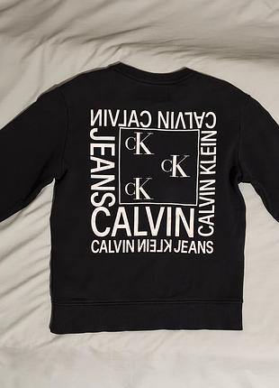 Світшот calvin klein чорний з принтом