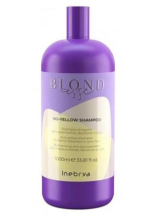 Шампунь для обесцвеченных или седых волос inebrya blondesse no-yellow shampoo 1000 мл