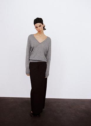 Клетчатая юбка черная средней длины zara new
