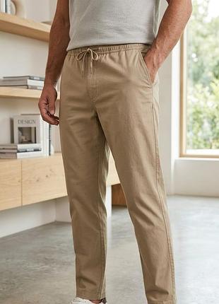 Чоловічі бежеві штани marks & spencer tapered fit р. xl