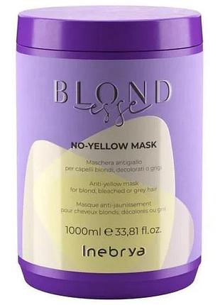 Маска для знебарвленого або сивого волосся inebrya blondesse no-yellow mask 1000 мл