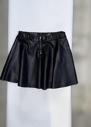 Спідниця шкіряна, чорна для дівчинки 122 см,  h&m