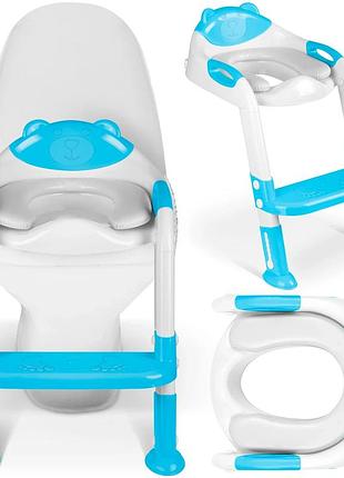 Чохол для унітазу ricokids 729200 у формі ведмедика з драбинкою, синій