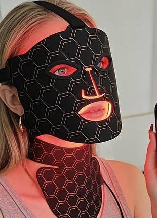 Косметична led маска для обличчя та шиї, 7 кольорів