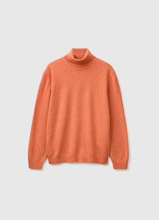 Мужской чёрный прямой гольф benetton оранжевый, xl