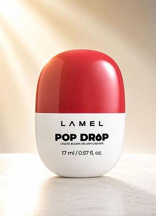 Жидкие румяна для лица lamel make up pop drop liquid blush 02, 17 мл