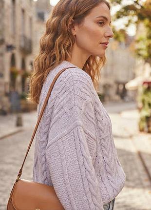 Уютный объемный свитер free people в стиле печворк (размер m)