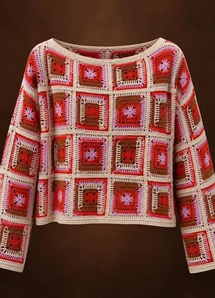 Ажурний джемпер з мотивами granny square
