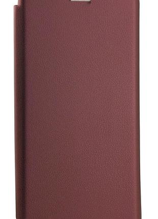 Чохол книжка premium для xiaomi redmi note 8 pro на магніті з підставкою бордовий