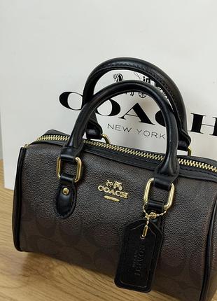 Міська сумка крос боді для дівчини коуч брендова шкіряна сумочка через плече жіноча сумка крос боді coach шоколадний