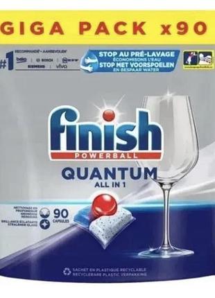 Таблетки для посудомоечной машины finish quantum 90 шт — чистота, блеск, защита, 3-в-1