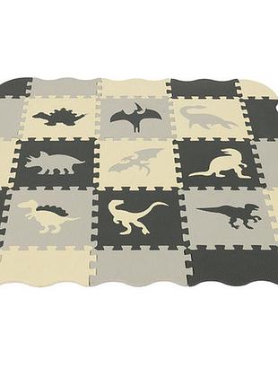 Игровой коврик-пазл манеж kruzzel 25785 с динозаврами (35 частей, 106×106 см) – мягкий с теплоизоляцией