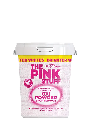 Кислородный порошок для стирки белых тканей и удаления пятен the pink stuff stain remover powder white 1kg