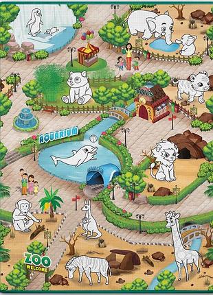 Развивающий многоразовый коврик для рисования ricokids, 120х90 см, зелёный зоопарк