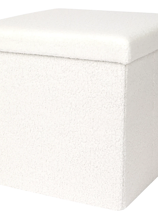 Пуф spargo xl складной с отсеком для хранения, 76×38×38см, бежевый, с плюшевой обивкой, прямоугольный