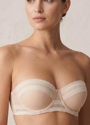 Мереживний бюстгальтер сіточка h&amp;m 75b 34b кольору засмаги, просили кононен