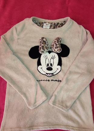 Нежный и теплый женский свитшот (кофта) с лицензионным принтом minnie mouse 🐭