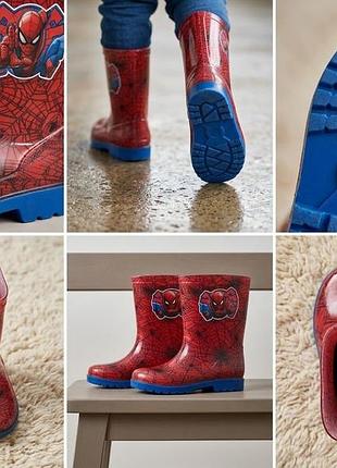 Детские резиновые сапоги spider-man (человек-паук), стелька 19.5