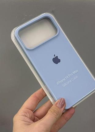 Чехол-накладка с микрофиброй для айфон 18 pro max, чехол silicone case с микрофиброй для iphone 18 pro max (голубой)