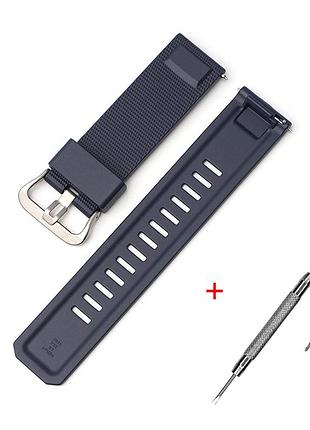 Ремінець для casio pro trek prw-6900y dark blue si полімерний темно-синій (1051-1192)