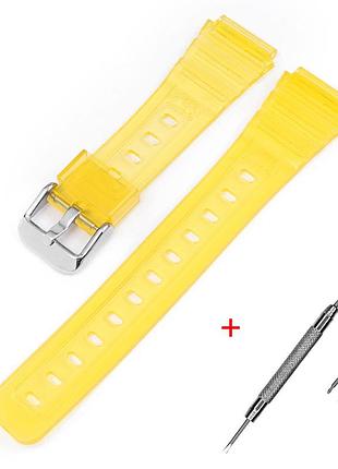 Ремешок для casio f-91w jelly yellow si