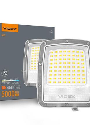 Led прожектор videx f5 50w 3000-5000-6500k 230v white (vl-f5-050cw)