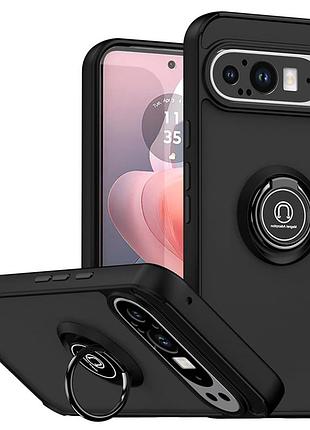 Чехол fiji colorframe для google pixel 11 pro xl матовый бампер с кольцом подставкой black