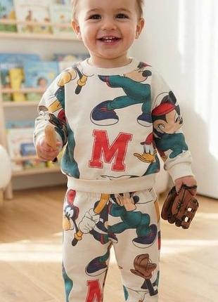 Комплект zara disney mickey mouse, світшот + штани, р. 80