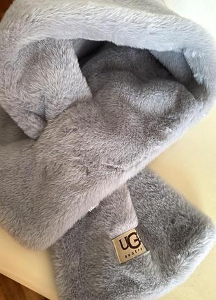 Шарф сірий хутро штучне ugg