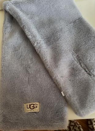Шарф сірий хутро штучне ugg 2