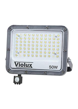 Прожектор led violux carbon-s 50w 5000k 6000lm ip65 с датчиком
