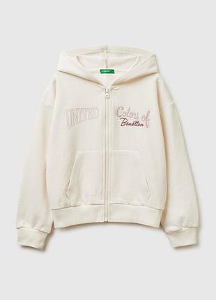 Дитяча молочна оверсайз толстовка benetton