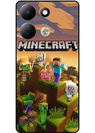 Чехол силиконовый бампер для xiaomi redmi 17 с рисунком minecraft майнкрафт